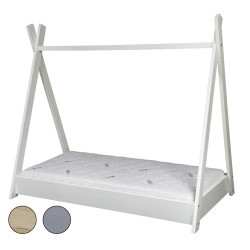 Wooden teepee tent bed 160x80cm + STANDARD mattress